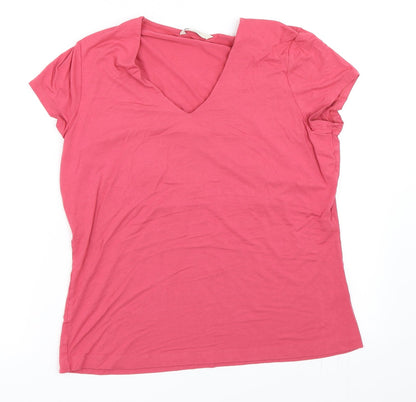 Womens UK Size 16 Marks and Spencer Pink Basic T-Shirt