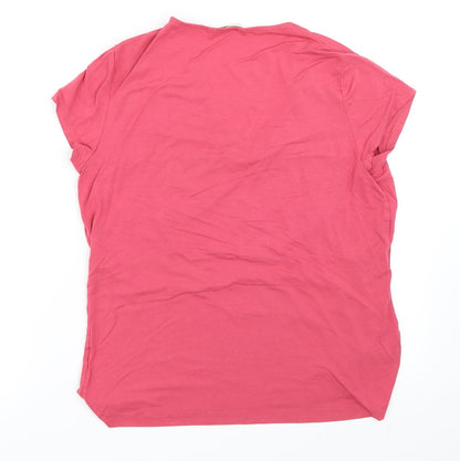 Womens UK Size 16 Marks and Spencer Pink Basic T-Shirt