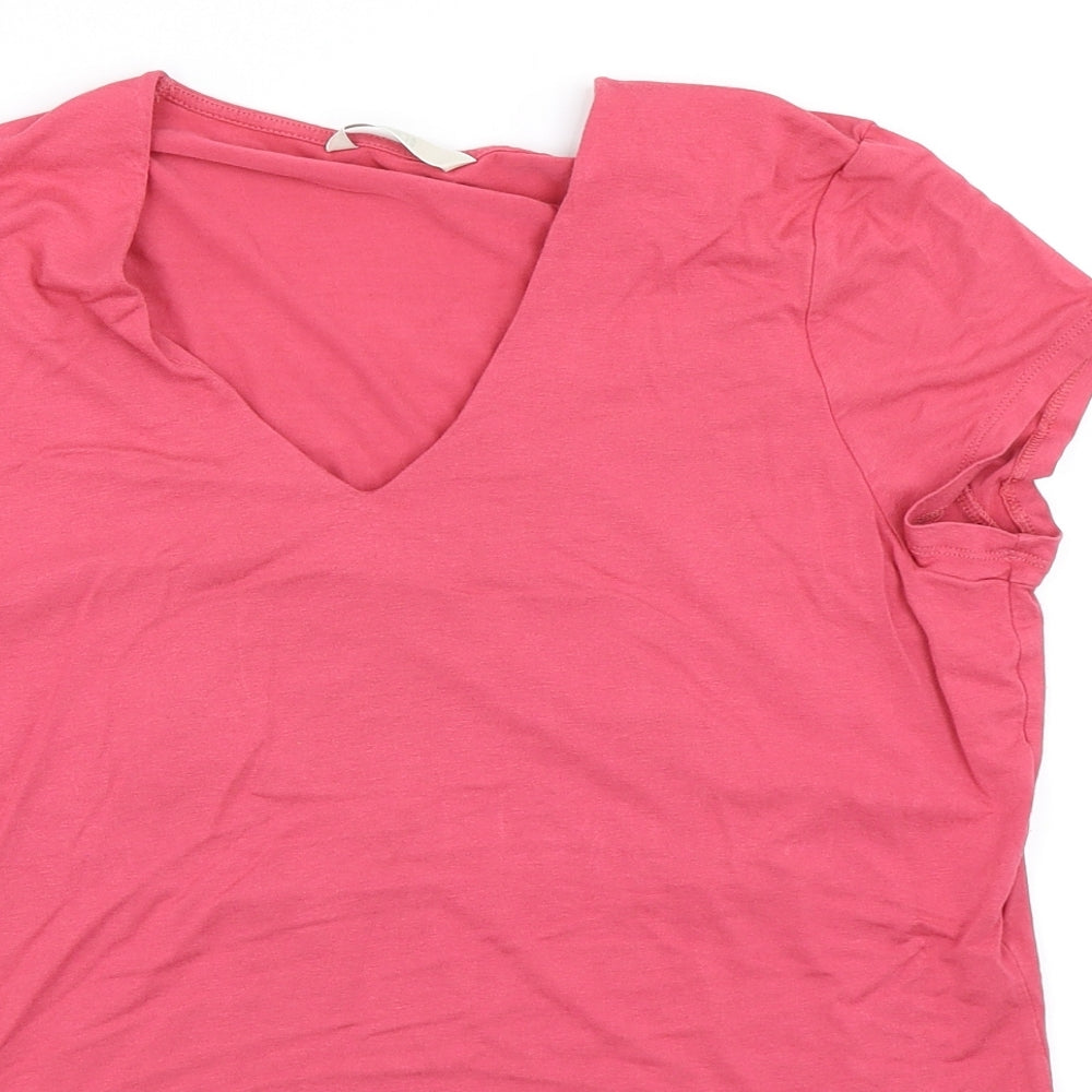 Womens UK Size 16 Marks and Spencer Pink Basic T-Shirt