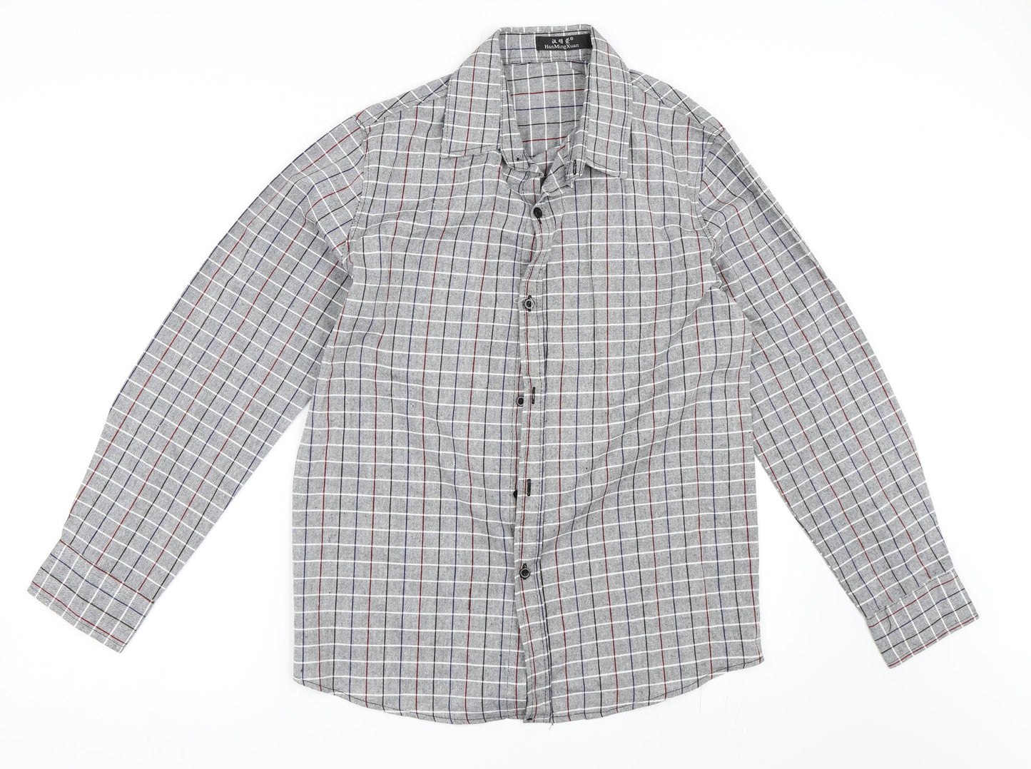 Mens UK Size XL Preworn Grey  Button-Up Long Sleeve Casual Shirt