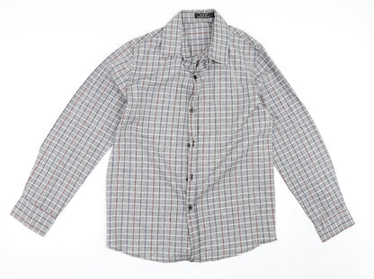 Mens UK Size XL Preworn Grey  Button-Up Long Sleeve Casual Shirt