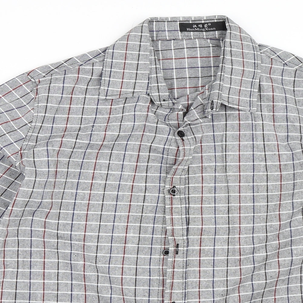 Mens UK Size XL Preworn Grey  Button-Up Long Sleeve Casual Shirt
