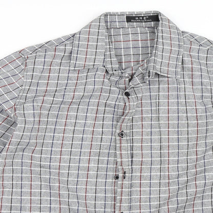 Mens UK Size XL Preworn Grey  Button-Up Long Sleeve Casual Shirt