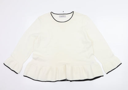 Per Una Womens White  Knit Pullover Jumper Size 14