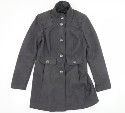 Womens UK Size 12 Dorothy Perkins Grey Pea Coat