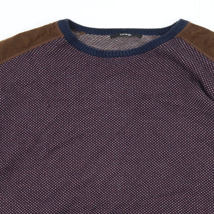 George Mens Blue Polka Dot Knit Pullover Jumper Size XL