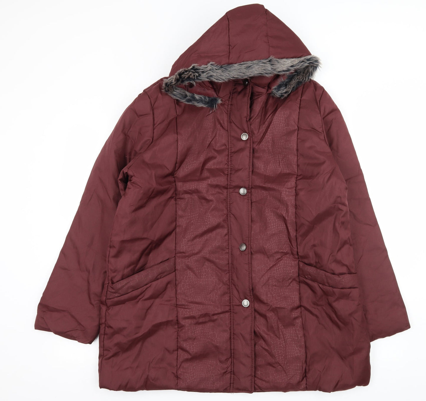 Womens UK Size M Anne De Lancay Red Parka Coat