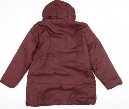 Womens UK Size M Anne De Lancay Red Parka Coat