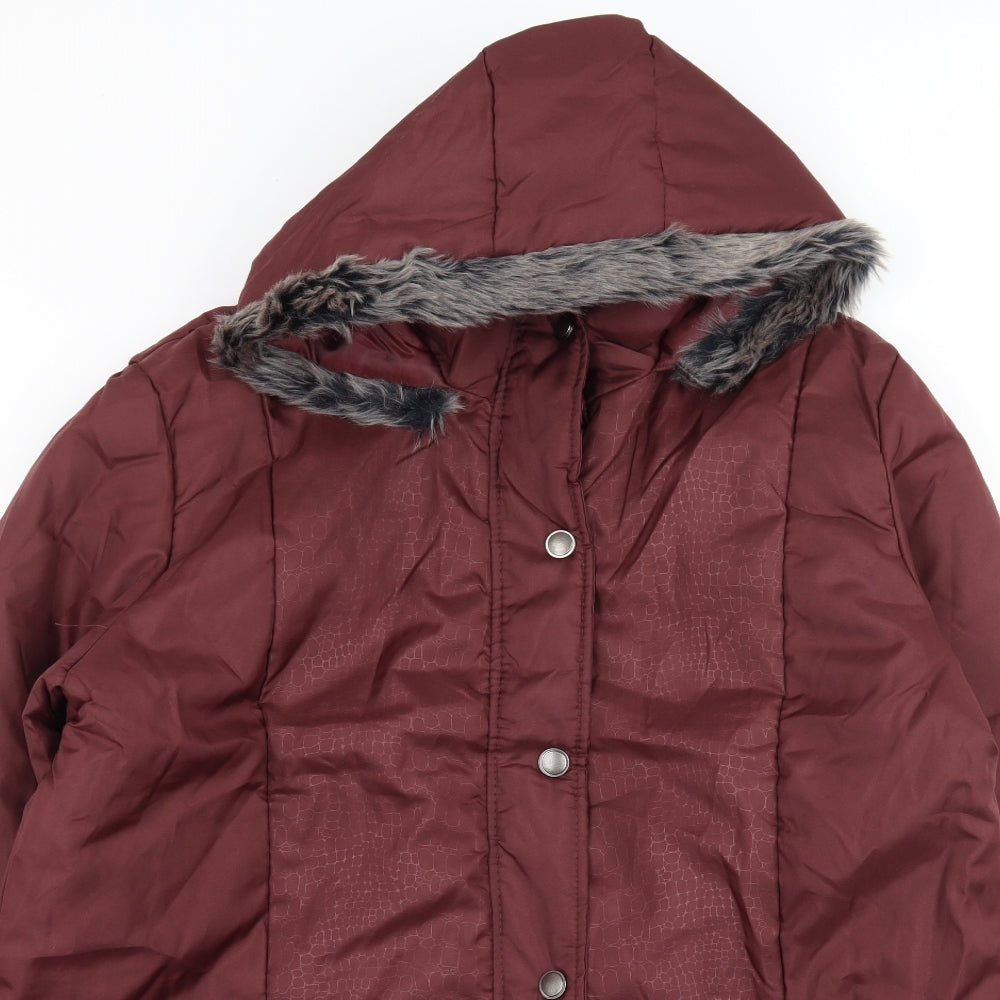 Womens UK Size M Anne De Lancay Red Parka Coat