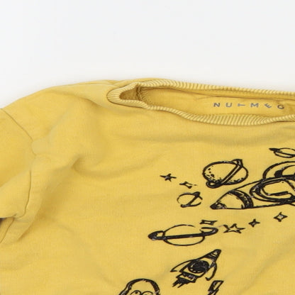 Nutmeg Boys Yellow  Jersey Pullover Sweatshirt Size 2-3 Years  - Space