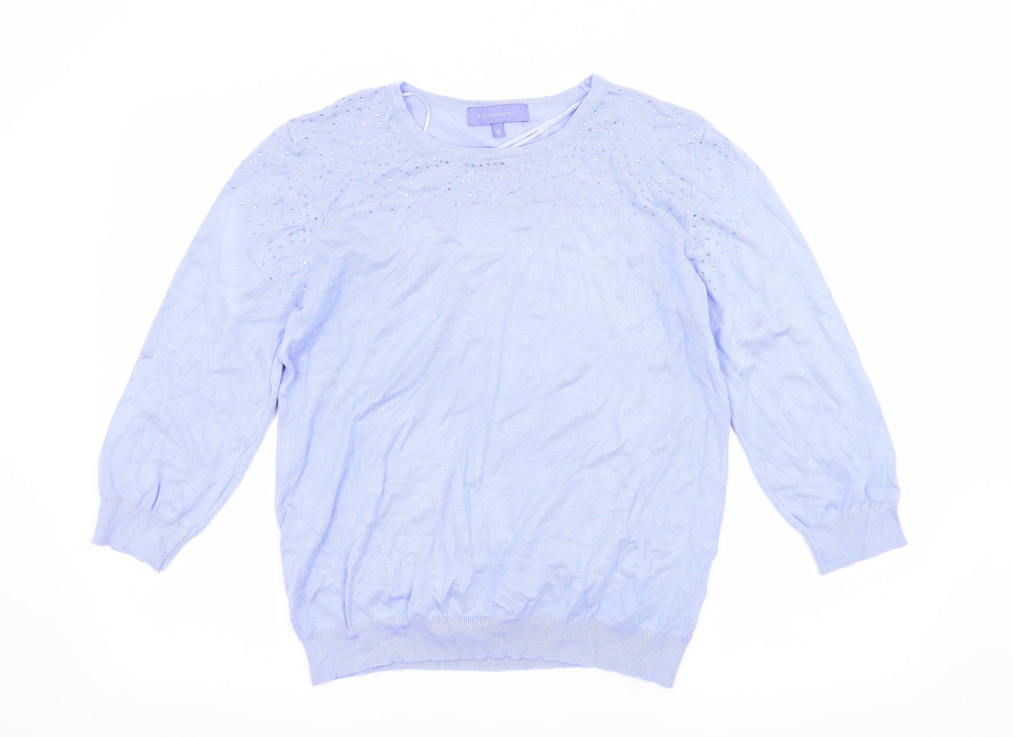 Autonomy Womens Blue  Jersey Pullover Jumper Size M