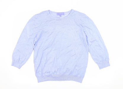 Autonomy Womens Blue  Jersey Pullover Jumper Size M