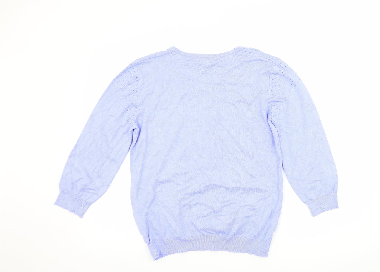 Autonomy Womens Blue  Jersey Pullover Jumper Size M