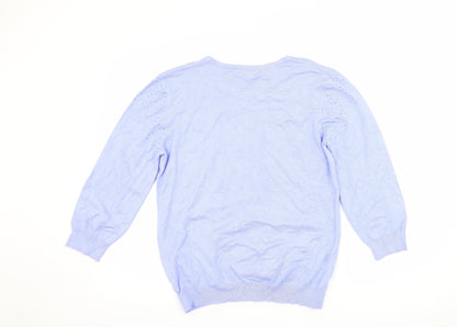 Autonomy Womens Blue  Jersey Pullover Jumper Size M