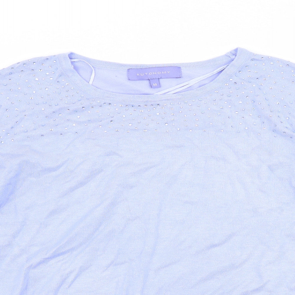 Autonomy Womens Blue  Jersey Pullover Jumper Size M