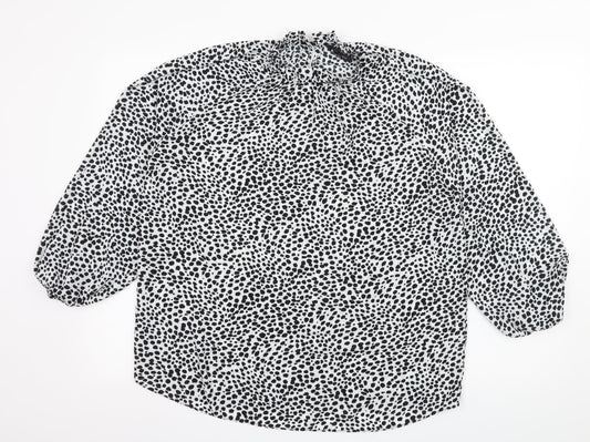 Primark Womens White Polka Dot  Basic Blouse Size 12