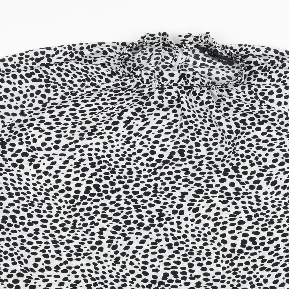 Primark Womens White Polka Dot  Basic Blouse Size 12