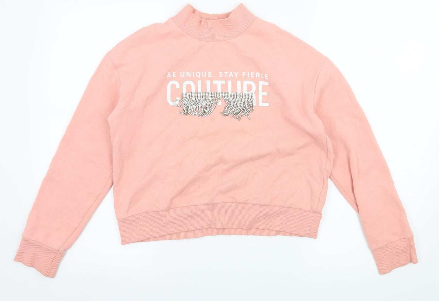 River Island Girls Pink  Jersey Pullover Sweatshirt Size 11-12 Years  - Be Unique
