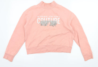 River Island Girls Pink  Jersey Pullover Sweatshirt Size 11-12 Years  - Be Unique