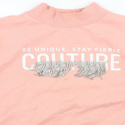 River Island Girls Pink  Jersey Pullover Sweatshirt Size 11-12 Years  - Be Unique