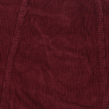 Denim & Co. Womens Red  Corduroy A-Line Skirt Size 8