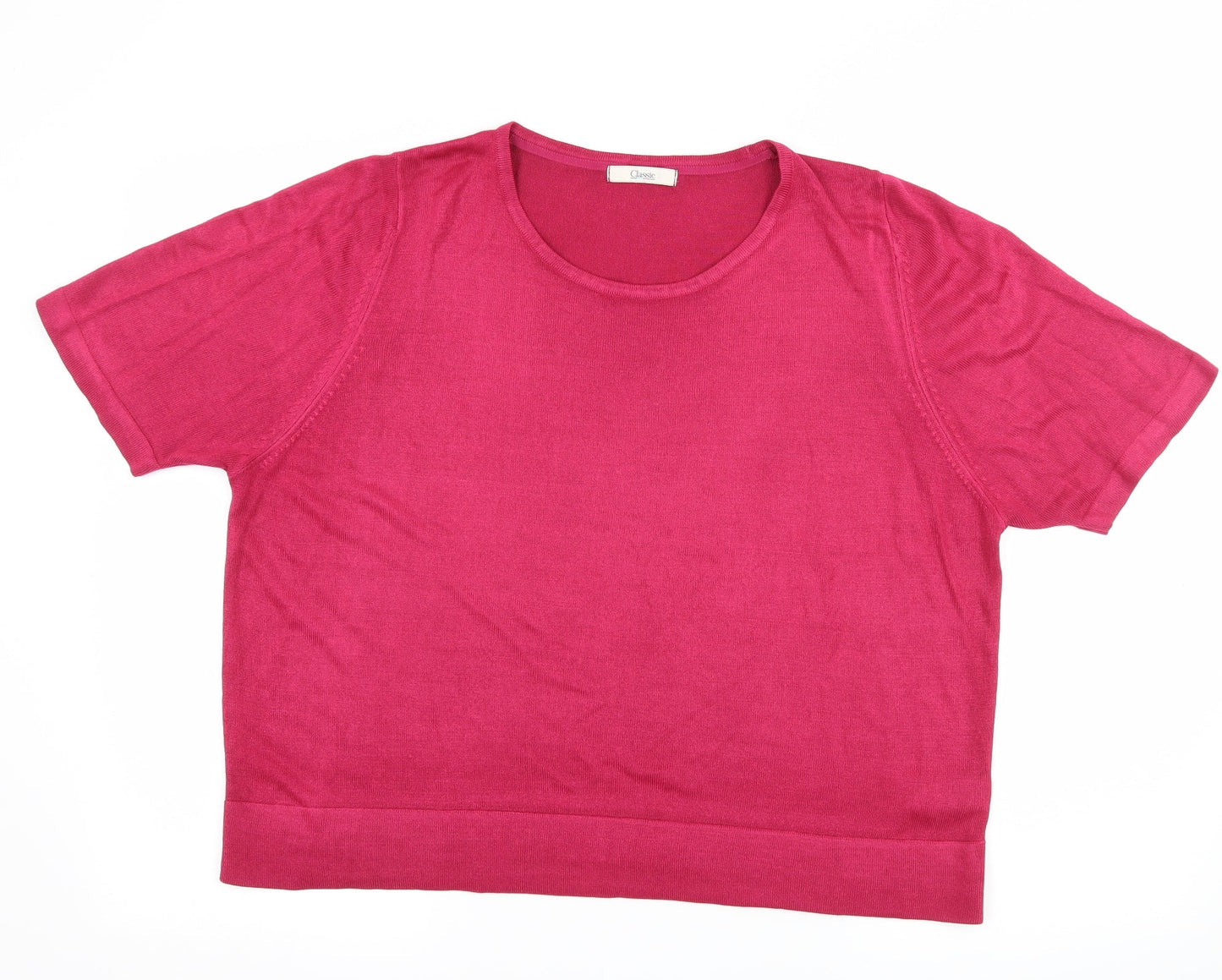 Womens UK Size 18 Marks and Spencer Pink Basic T-Shirt
