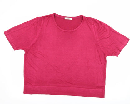 Womens UK Size 18 Marks and Spencer Pink Basic T-Shirt