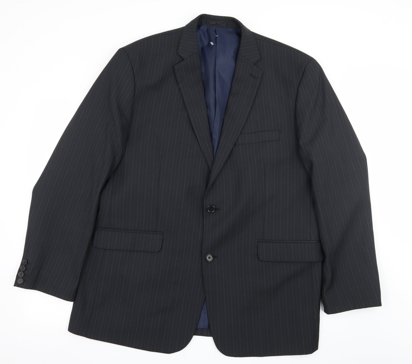 Mens UK Size XL Charlton Gray Regular Blue Suit Jacket
