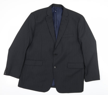 Mens UK Size XL Charlton Gray Regular Blue Suit Jacket
