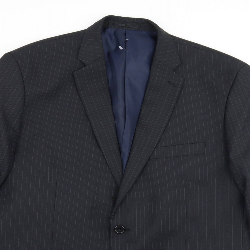 Mens UK Size XL Charlton Gray Regular Blue Suit Jacket