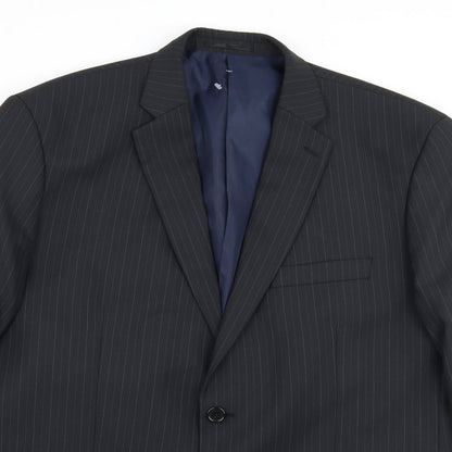 Mens UK Size XL Charlton Gray Regular Blue Suit Jacket