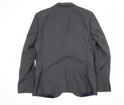 Mens UK Size L Topman Regular Grey Suit Jacket