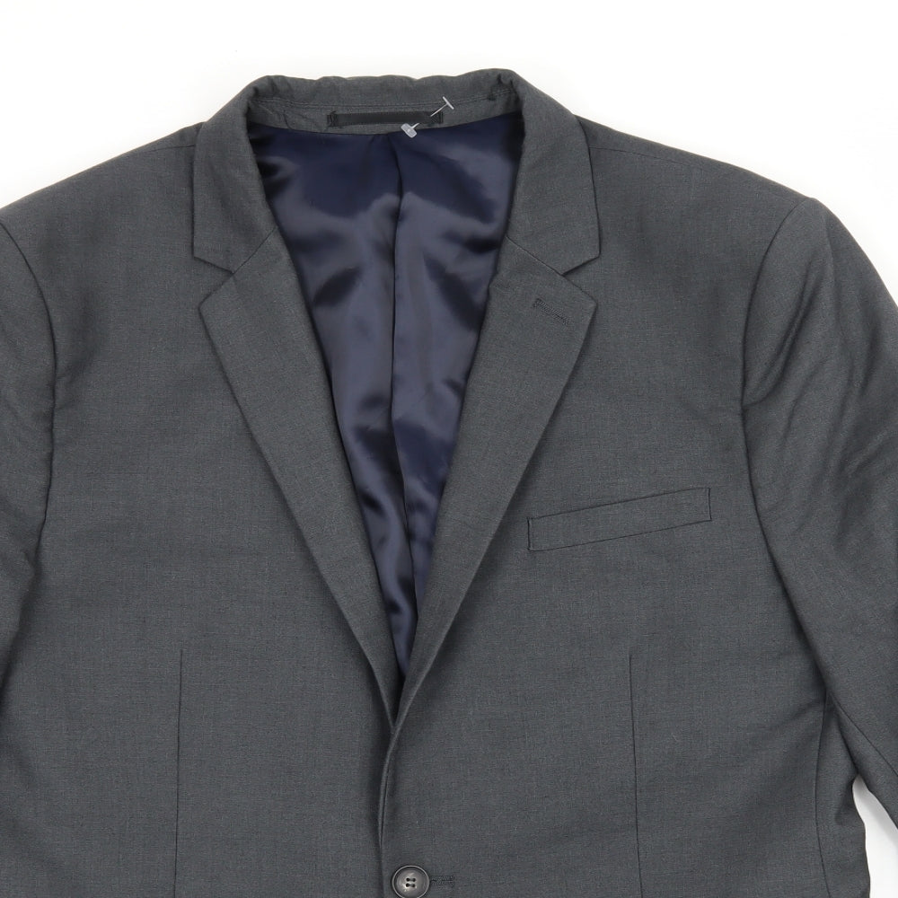 Mens UK Size L Topman Regular Grey Suit Jacket
