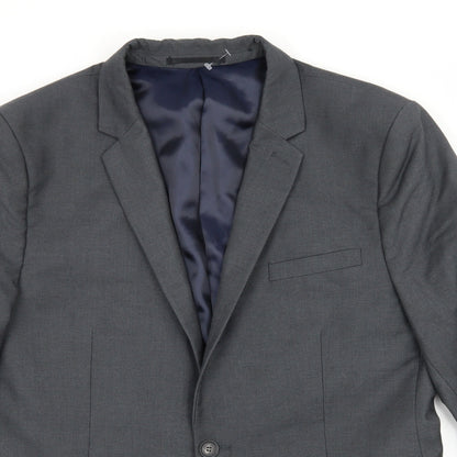 Mens UK Size L Topman Regular Grey Suit Jacket