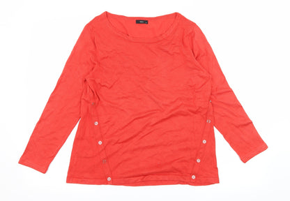 M&Co Womens Red  Knit Pullover Jumper Size 14