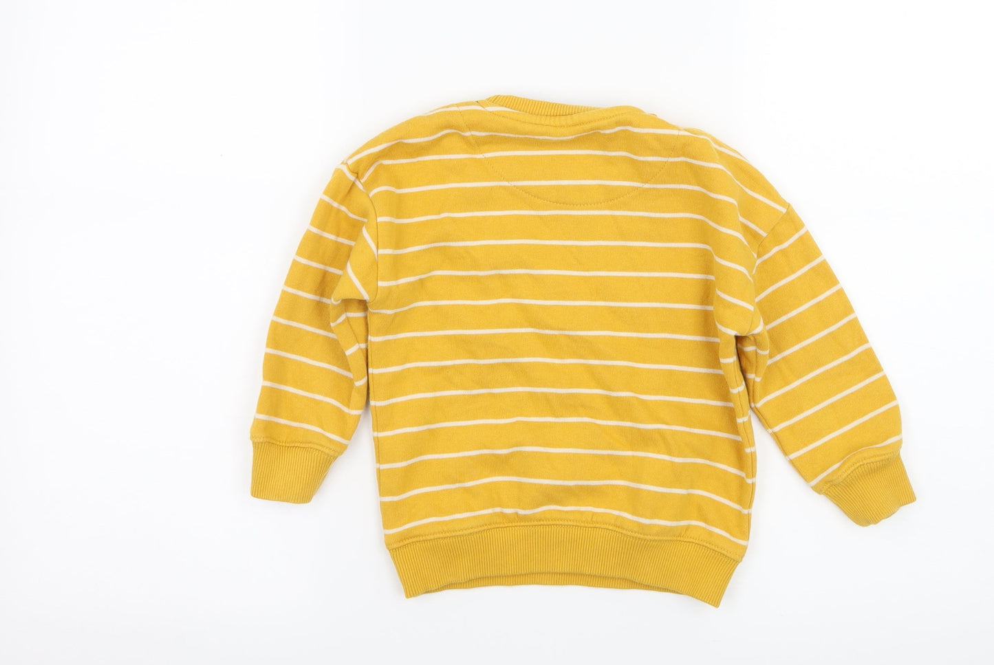 F&F Boys Yellow Striped Jersey Pullover Sweatshirt Size 2-3 Years  - Be Kind