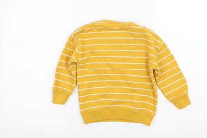 F&F Boys Yellow Striped Jersey Pullover Sweatshirt Size 2-3 Years  - Be Kind