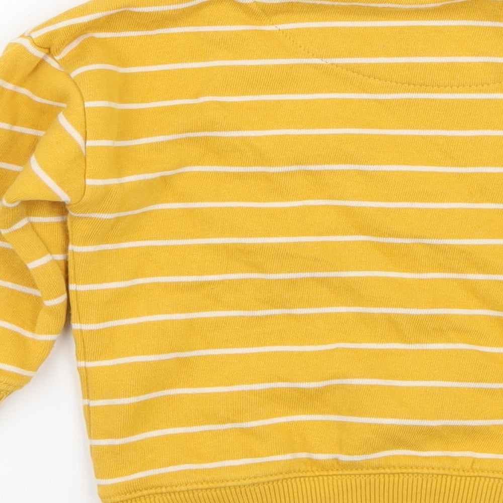 F&F Boys Yellow Striped Jersey Pullover Sweatshirt Size 2-3 Years  - Be Kind
