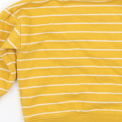 F&F Boys Yellow Striped Jersey Pullover Sweatshirt Size 2-3 Years  - Be Kind