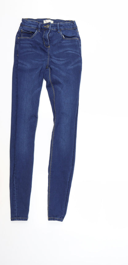 Womens UK Size 8 Papaya Regular Fit Skinny Blue Jeans