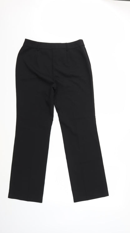 Womens UK Size 10 Papaya Regular Fit  Black Trousers