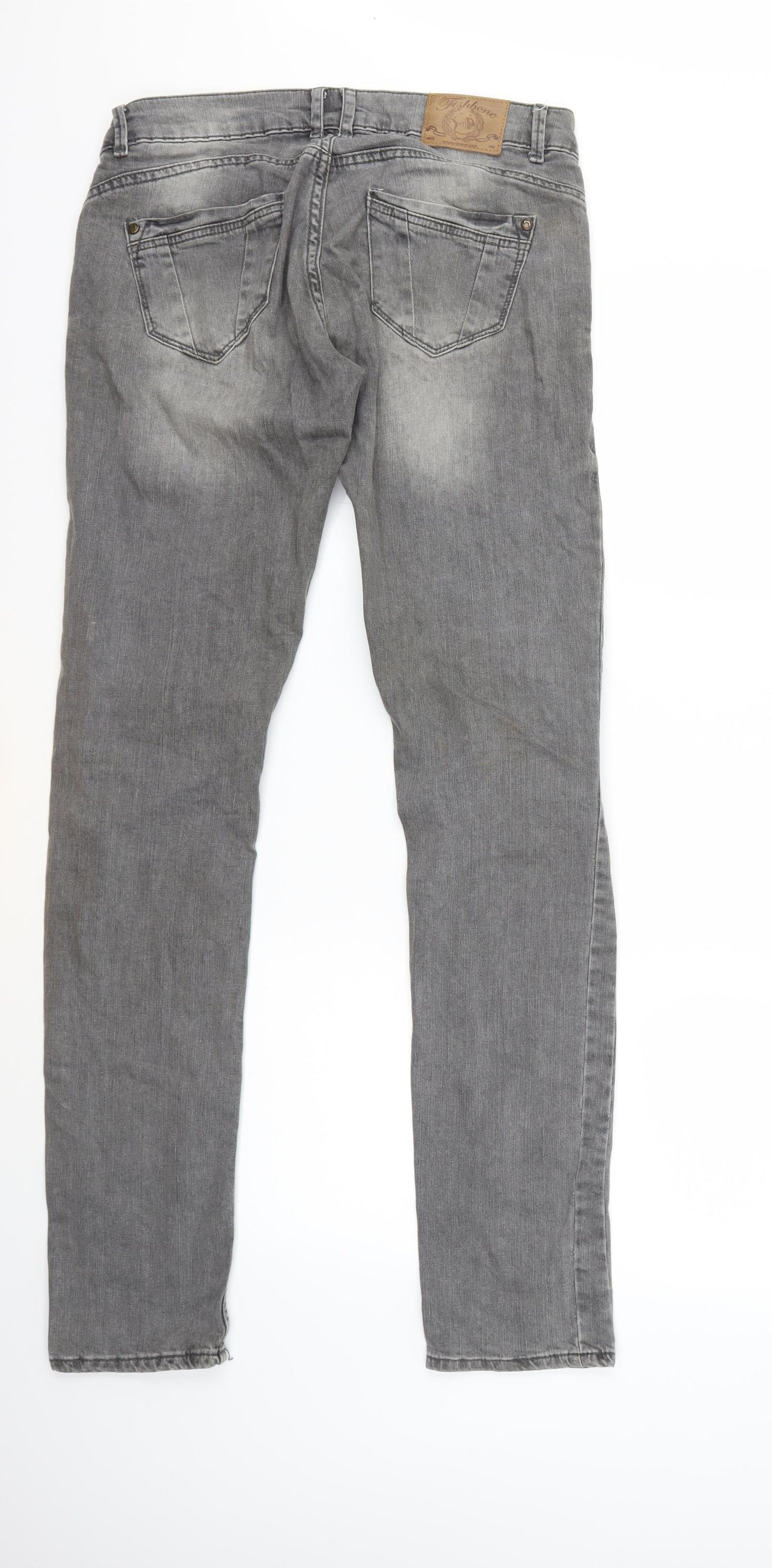 Fishbone Womens Grey  Denim Straight Jeans Size 29 in L32 in