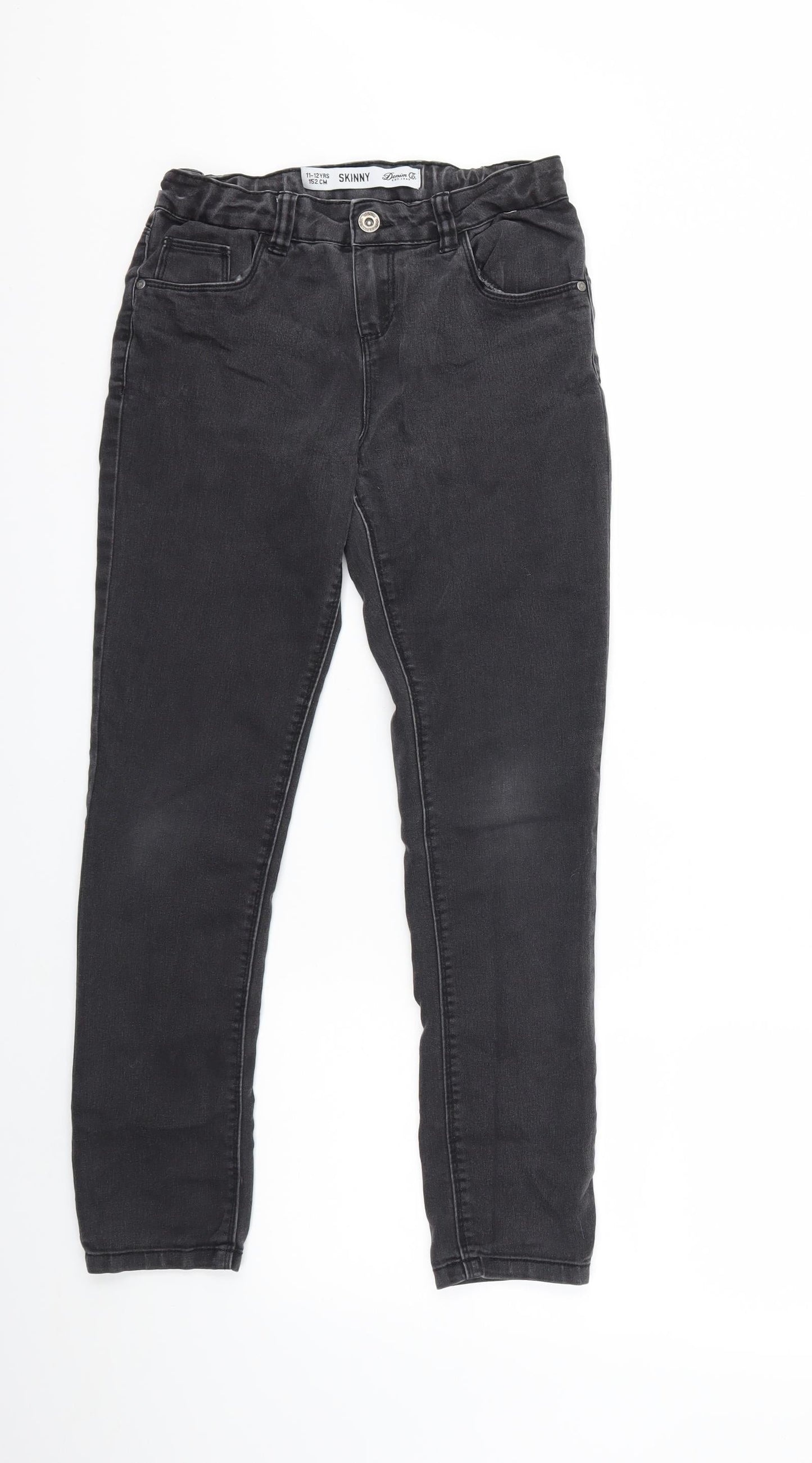 Denim & Co. Girls Grey  Denim Skinny Jeans Size 11-12 Years