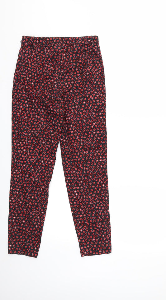 F&F Womens Red Floral  Trousers  Size 6 L26 in
