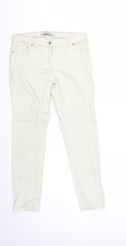 NEXT Womens Beige  Denim Skinny Jeans Size 14 L29 in