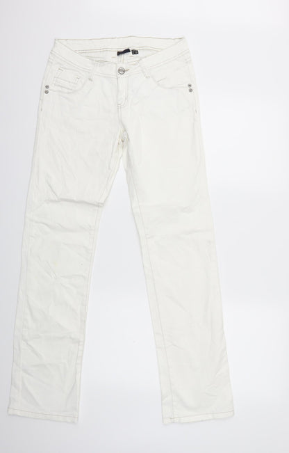 ESMARA Womens White  Denim Straight Jeans Size 12 L31 in