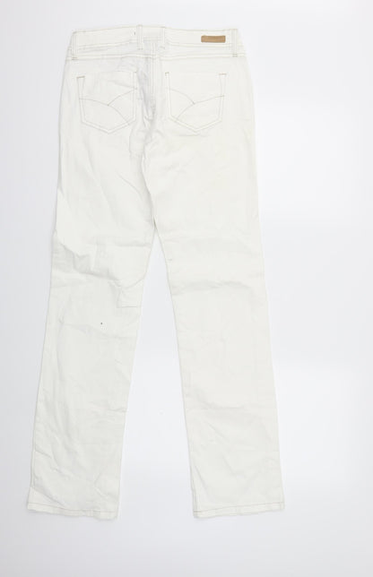 ESMARA Womens White  Denim Straight Jeans Size 12 L31 in