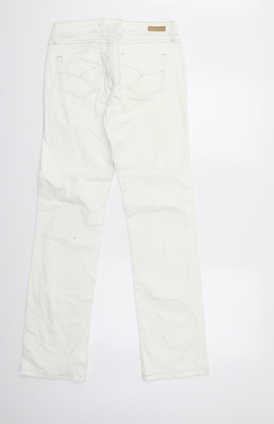 ESMARA Womens White  Denim Straight Jeans Size 12 L31 in