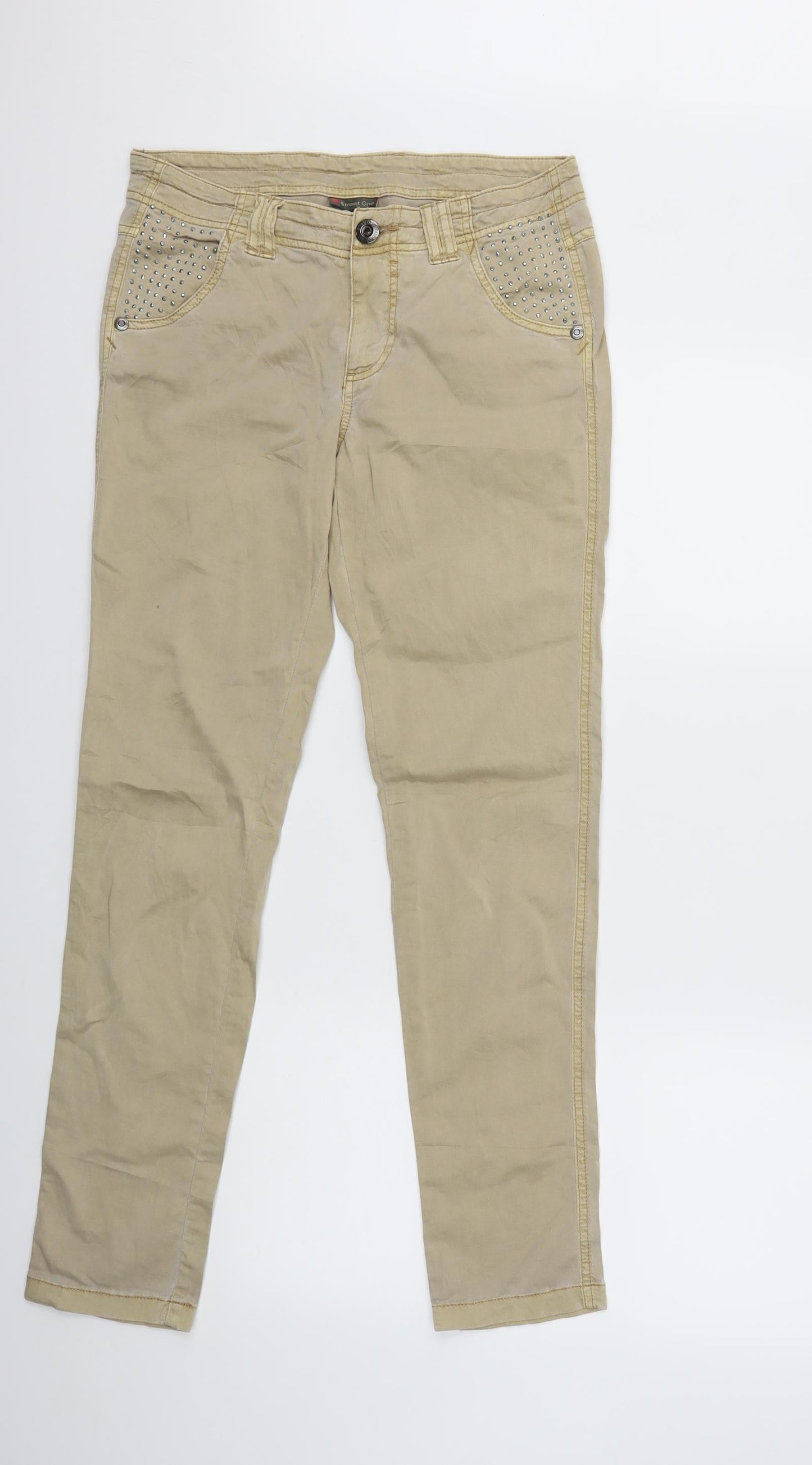 Womens UK Size 30 in Street One Regular Fit  Beige Trousers