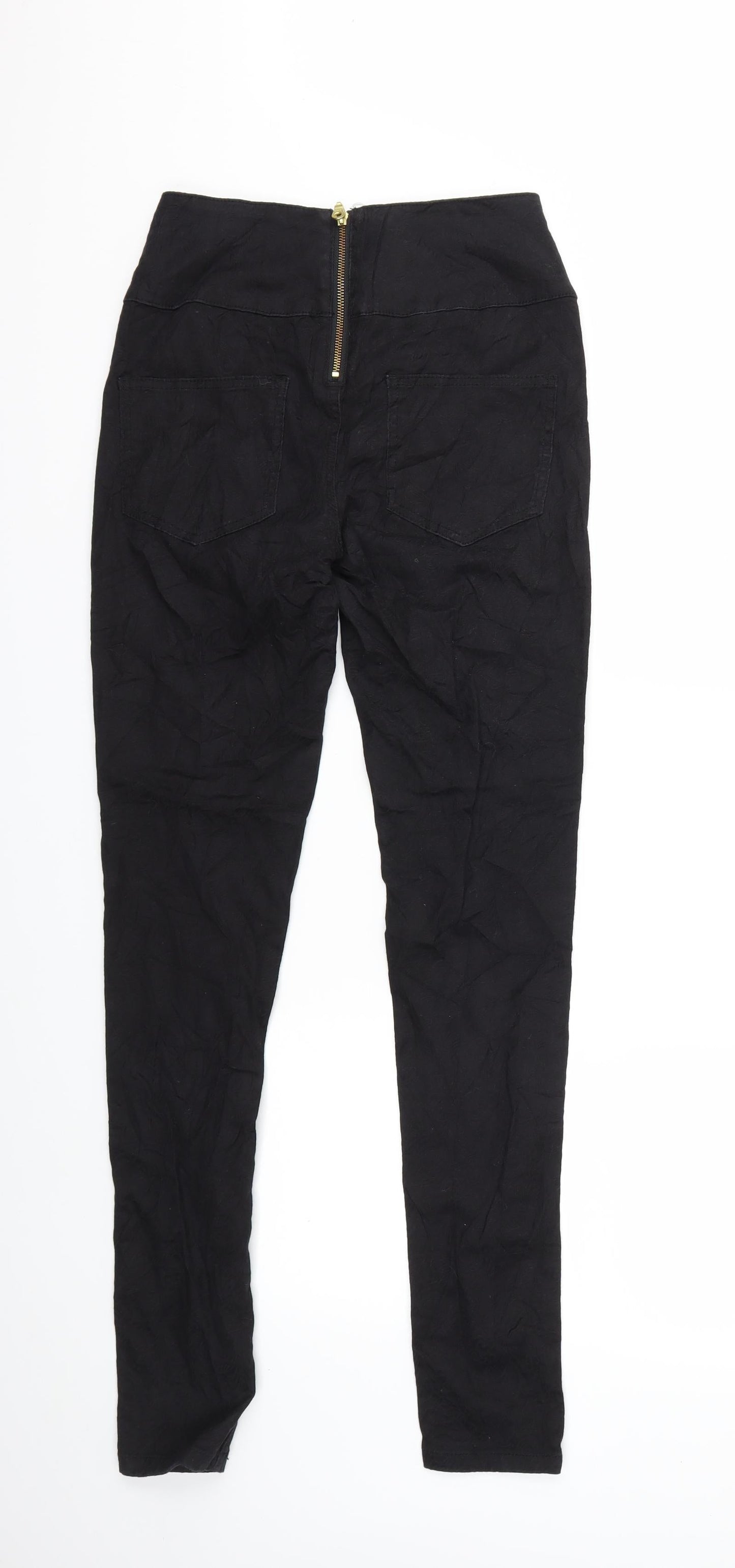 Pieces Womens Black Floral Denim Skinny Jeans Size M L31 in
